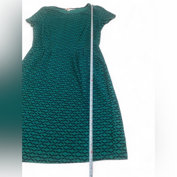 Boden Geometric Phoebe Jersey Pockets Green Blue Fit Flare Retro Mod US 8R - Picture 9 of 13